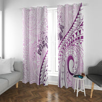 Pasifika Festival Window Curtain Tribal Pattern Lilac Version LT01 With Grommets Purple - Polynesian Pride