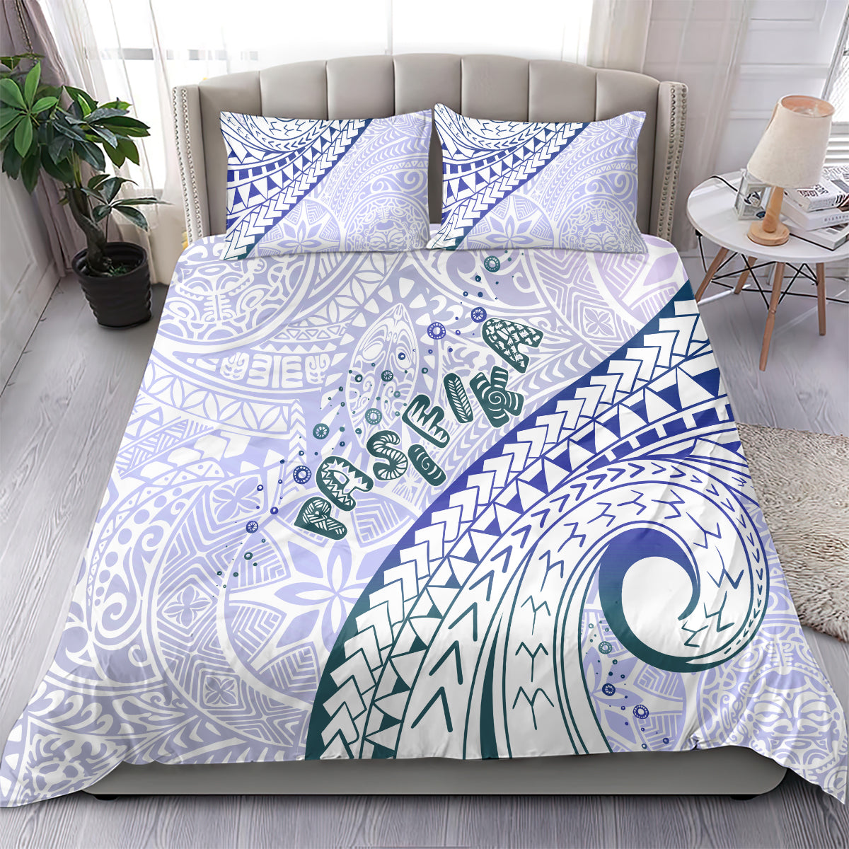 Pasifika Festival Bedding Set Tribal Pattern Violet Version LT01 - Polynesian Pride