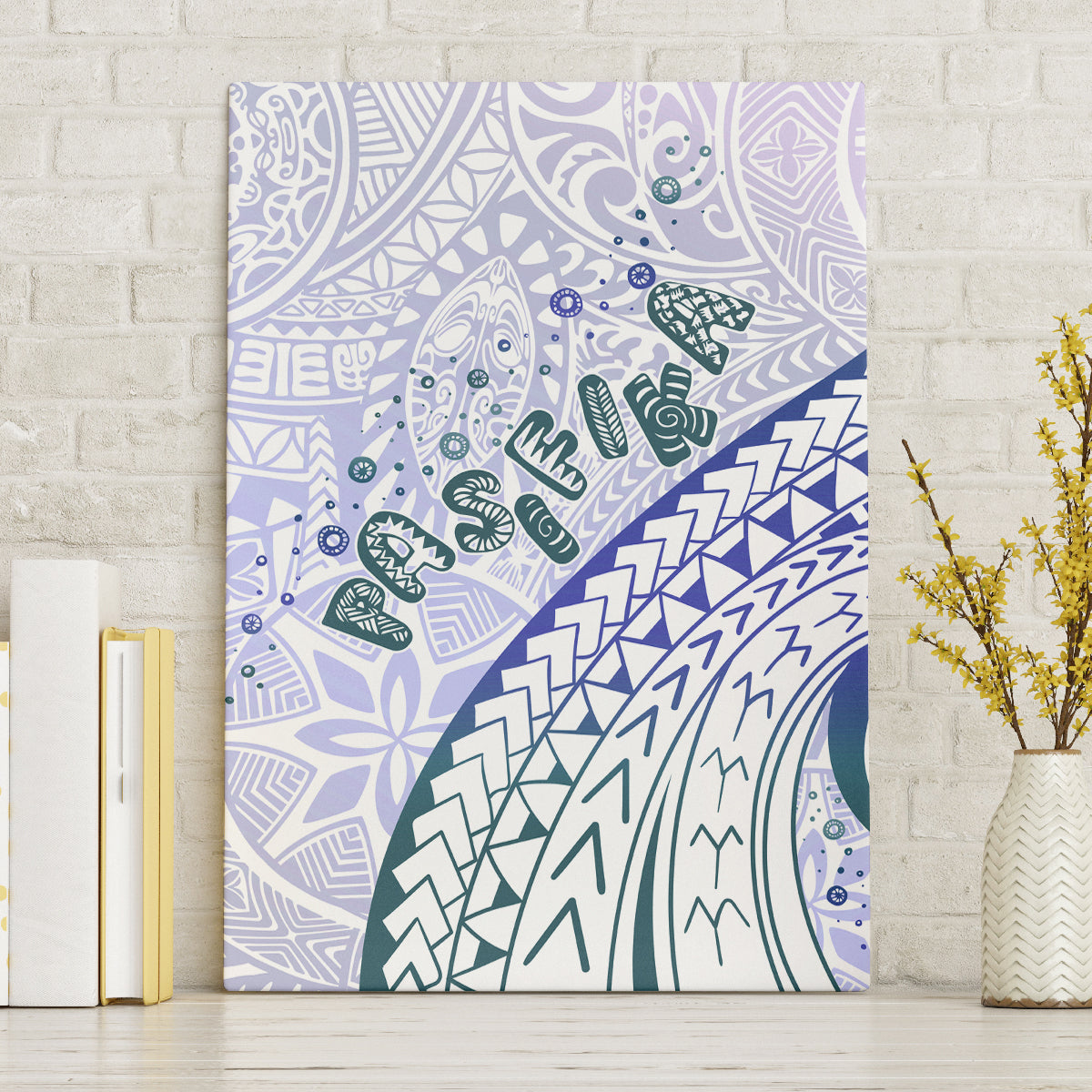Pasifika Festival Canvas Wall Art Tribal Pattern Violet Version LT01 Without Frame Purple - Polynesian Pride