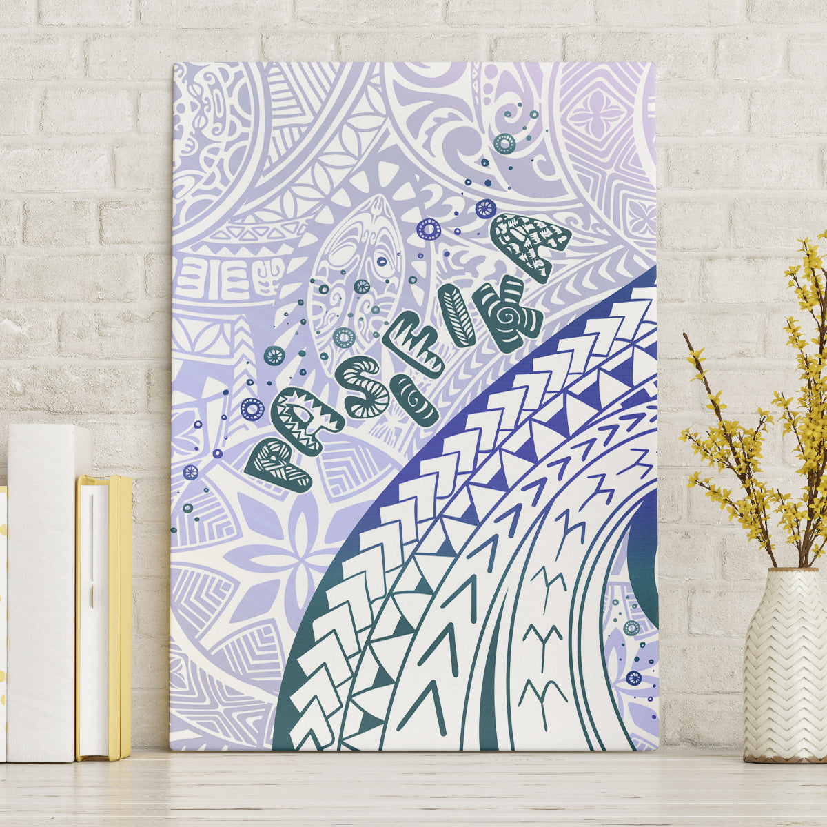 Pasifika Festival Canvas Wall Art Tribal Pattern Violet Version