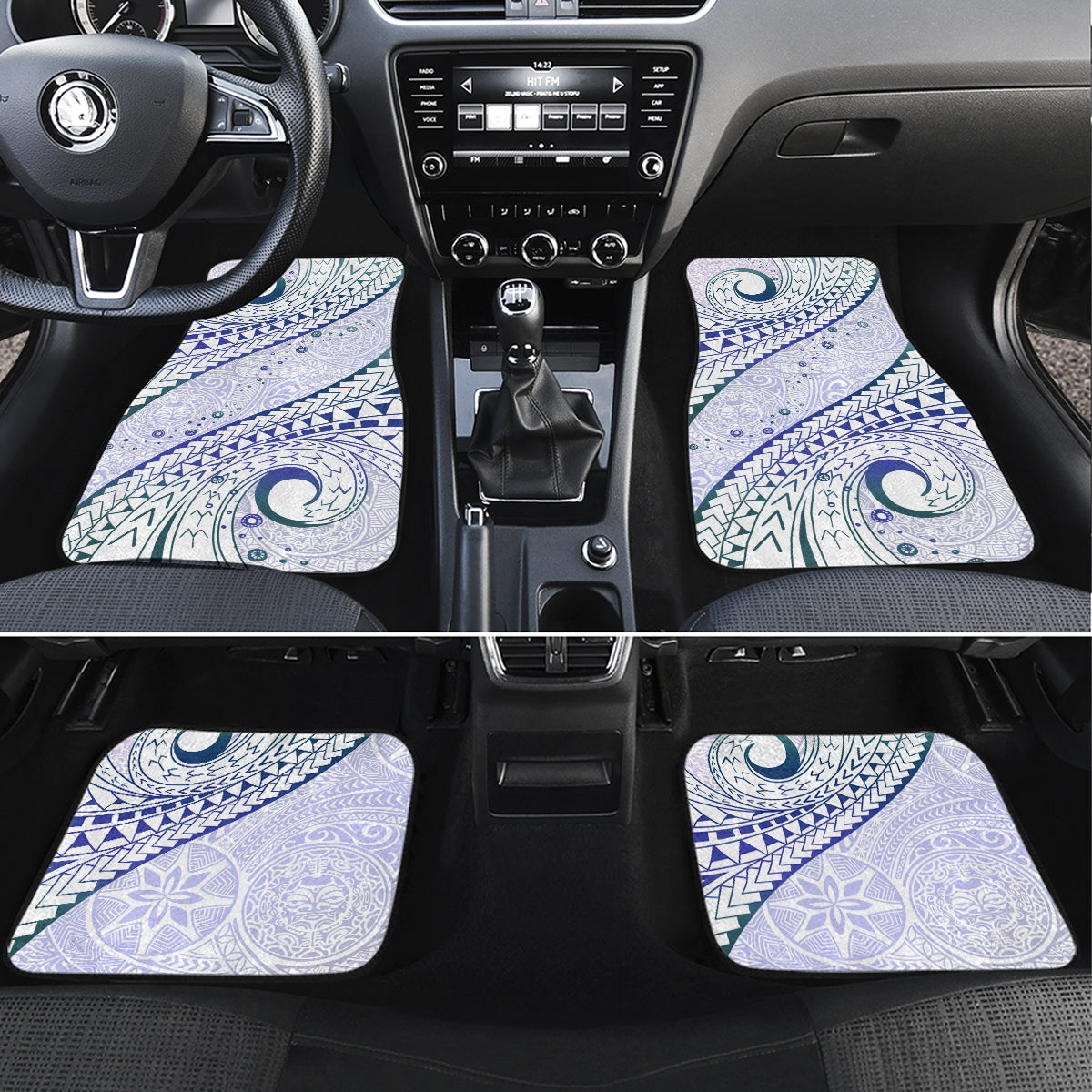 Pasifika Festival Car Mats Tribal Pattern Violet Version LT01 Set 4pcs Purple - Polynesian Pride
