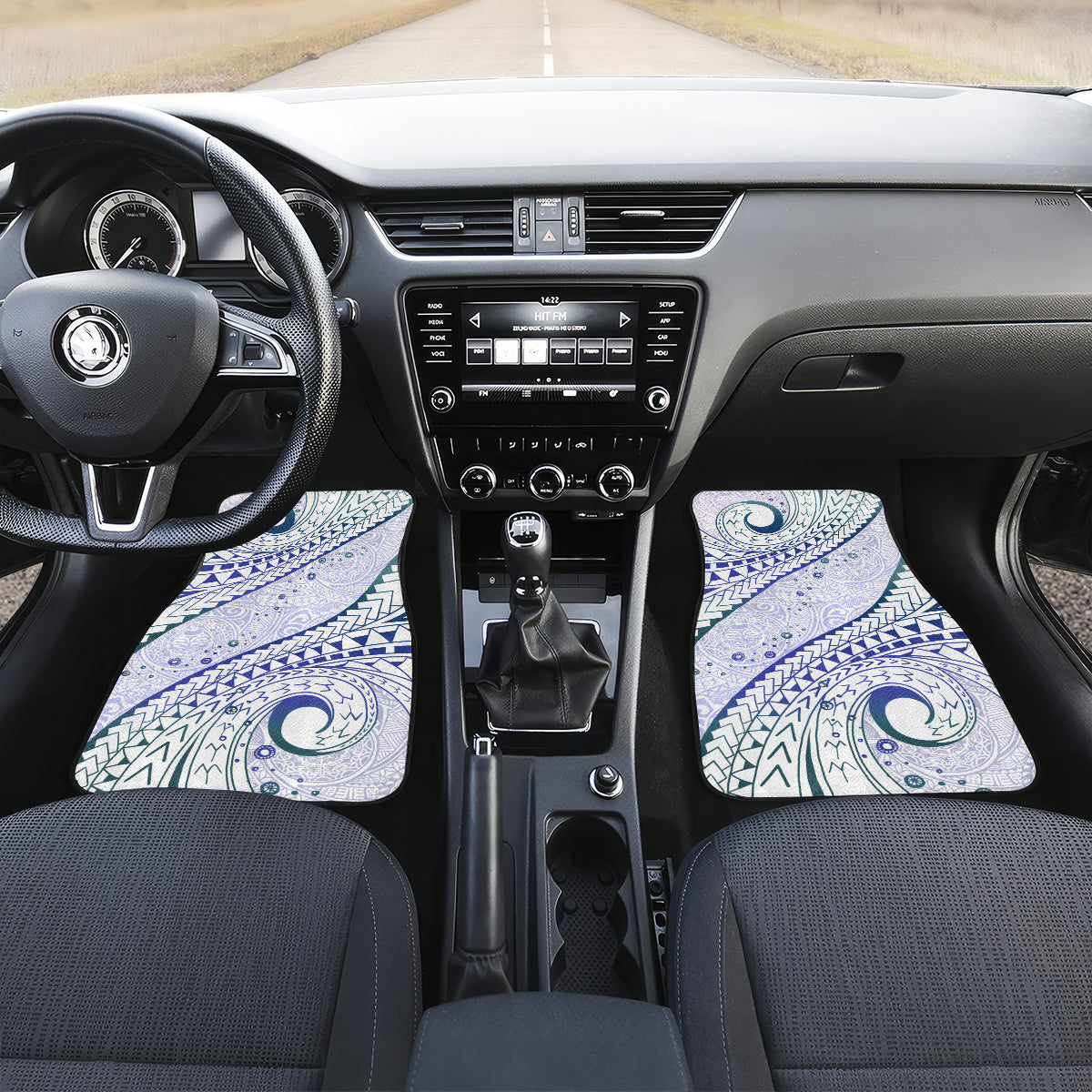 Pasifika Festival Car Mats Tribal Pattern Violet Version LT01 Set 2pcs - Front Purple - Polynesian Pride
