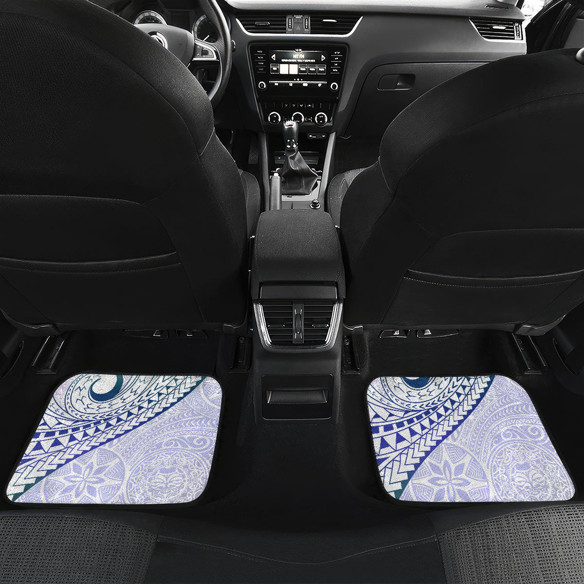Pasifika Festival Car Mats Tribal Pattern Violet Version LT01 Set 2pcs - Back Purple - Polynesian Pride
