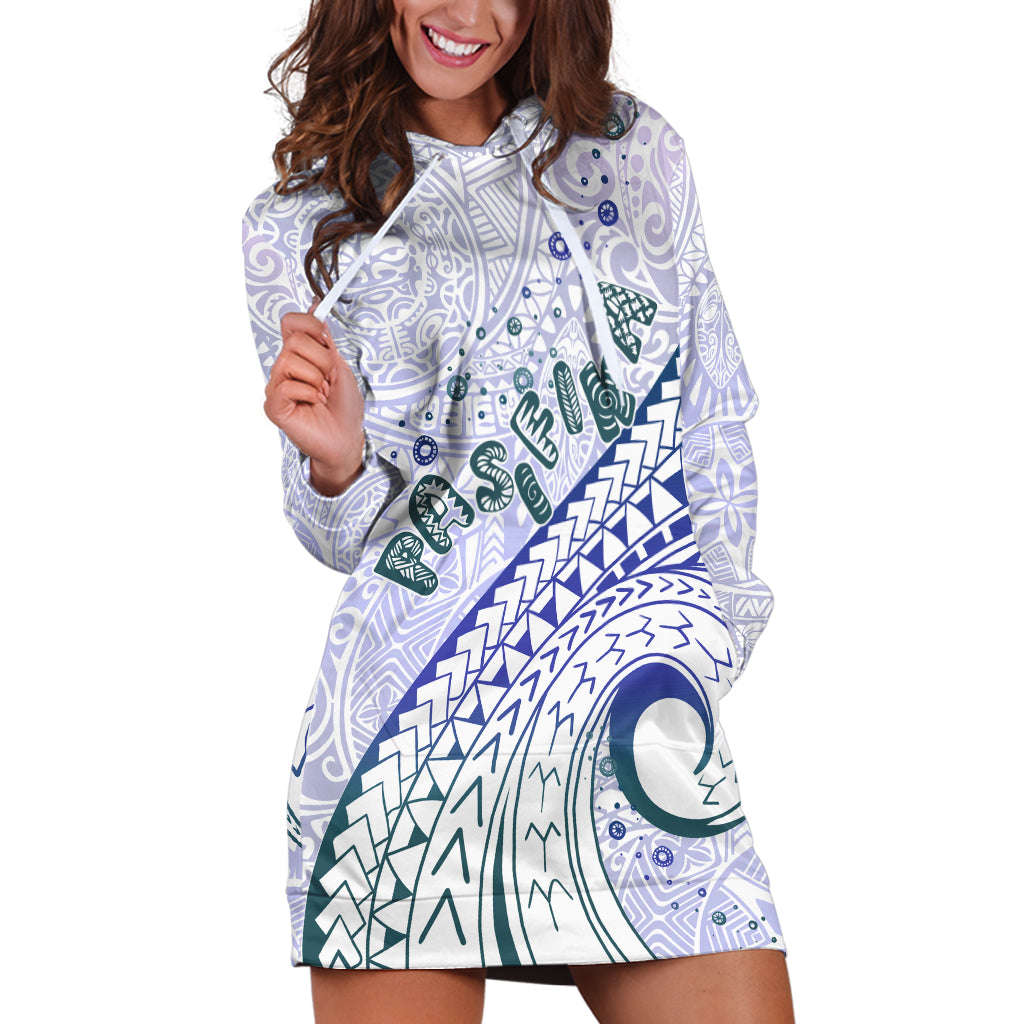 Pasifika Festival Hoodie Dress Tribal Pattern Violet Version LT01 Purple - Polynesian Pride