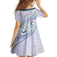 Pasifika Festival Kid Short Sleeve Dress Tribal Pattern Violet Version LT01 - Polynesian Pride