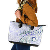 Pasifika Festival Leather Tote Bag Tribal Pattern Violet Version LT01 Purple - Polynesian Pride