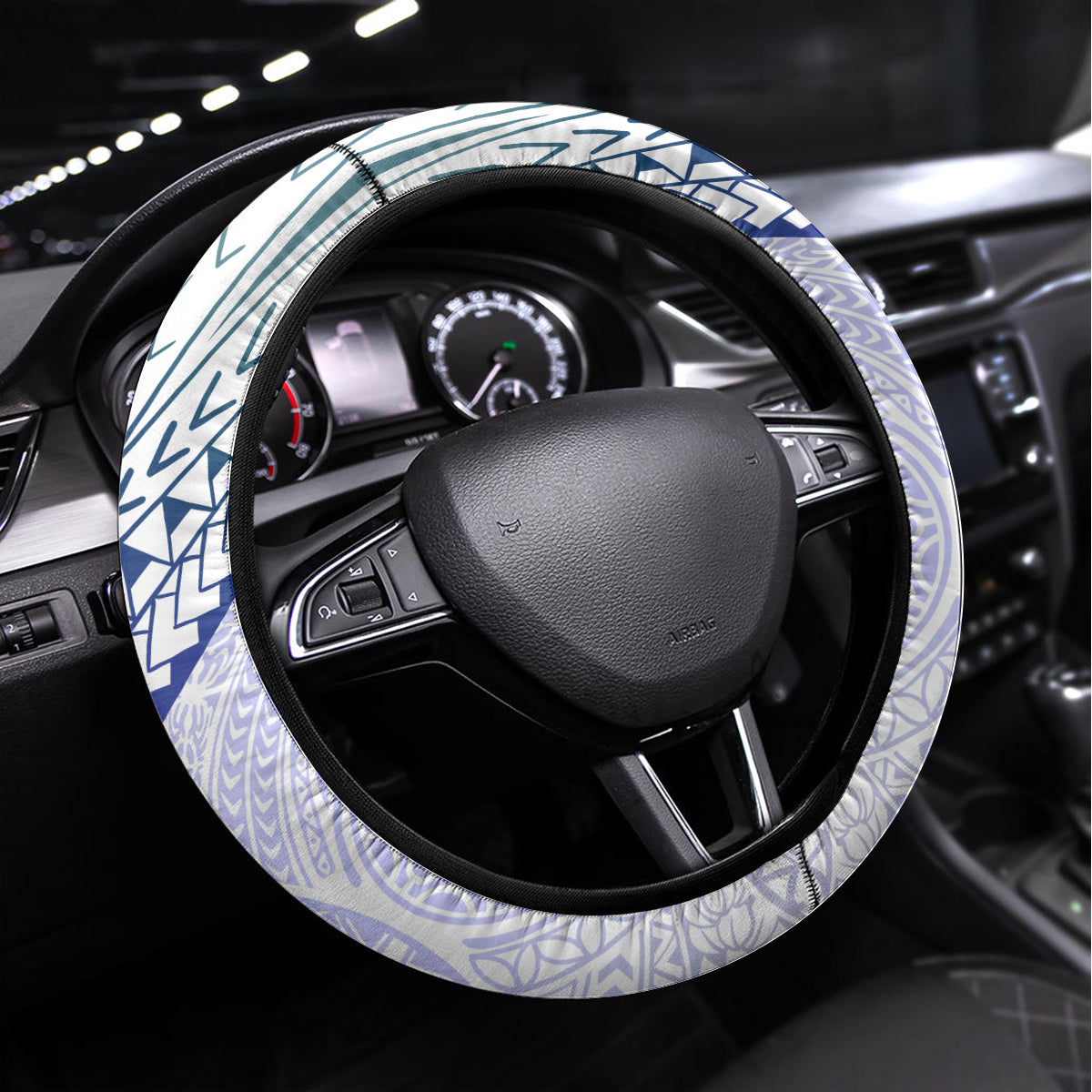 Pasifika Festival Steering Wheel Cover Tribal Pattern Violet Version LT01 Universal Fit Purple - Polynesian Pride