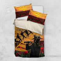 ANZAC Day 2024 Bedding Set Silver Fern With A Trumpet Soldier LT01 US Twin 172cm x 218cm Art - Polynesian Pride