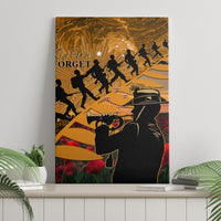 ANZAC Day 2024 Canvas Wall Art Silver Fern With A Trumpet Soldier LT01 - Polynesian Pride