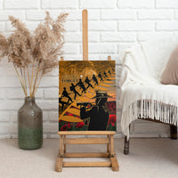 ANZAC Day 2024 Canvas Wall Art Silver Fern With A Trumpet Soldier LT01 - Polynesian Pride