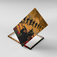ANZAC Day 2024 Canvas Wall Art Silver Fern With A Trumpet Soldier LT01 With Frame Art - Polynesian Pride