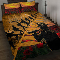 ANZAC Day 2024 Quilt Bed Set Silver Fern With A Trumpet Soldier LT01 Art - Polynesian Pride