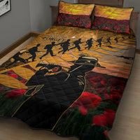 ANZAC Day 2024 Quilt Bed Set Silver Fern With A Trumpet Soldier LT01 - Polynesian Pride