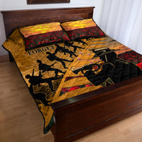 ANZAC Day 2024 Quilt Bed Set Silver Fern With A Trumpet Soldier LT01 - Polynesian Pride