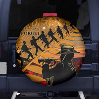 ANZAC Day 2024 Spare Tire Cover Silver Fern With A Trumpet Soldier LT01 - Polynesian Pride