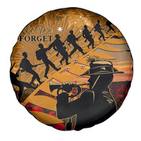 ANZAC Day 2024 Spare Tire Cover Silver Fern With A Trumpet Soldier LT01 - Polynesian Pride