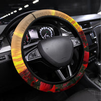 ANZAC Day 2024 Steering Wheel Cover Silver Fern With A Trumpet Soldier LT01 Universal Fit Art - Polynesian Pride