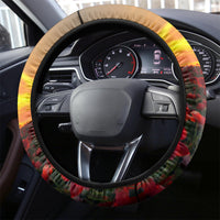 ANZAC Day 2024 Steering Wheel Cover Silver Fern With A Trumpet Soldier LT01 - Polynesian Pride