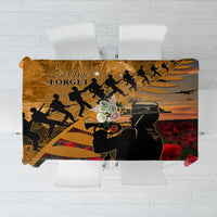 ANZAC Day 2024 Tablecloth Silver Fern With A Trumpet Soldier LT01 Art - Polynesian Pride