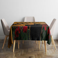 ANZAC Day 2024 Tablecloth Silver Fern With A Trumpet Soldier LT01 - Polynesian Pride