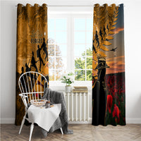ANZAC Day 2024 Window Curtain Silver Fern With A Trumpet Soldier LT01 - Polynesian Pride