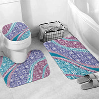 Hawaiian Quilt Pattern Bathroom Set Purple Blue Color Mixed - Polynesian Pride