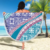 Hawaiian Quilt Pattern Beach Blanket Purple Blue Color Mixed LT01 - Polynesian Pride
