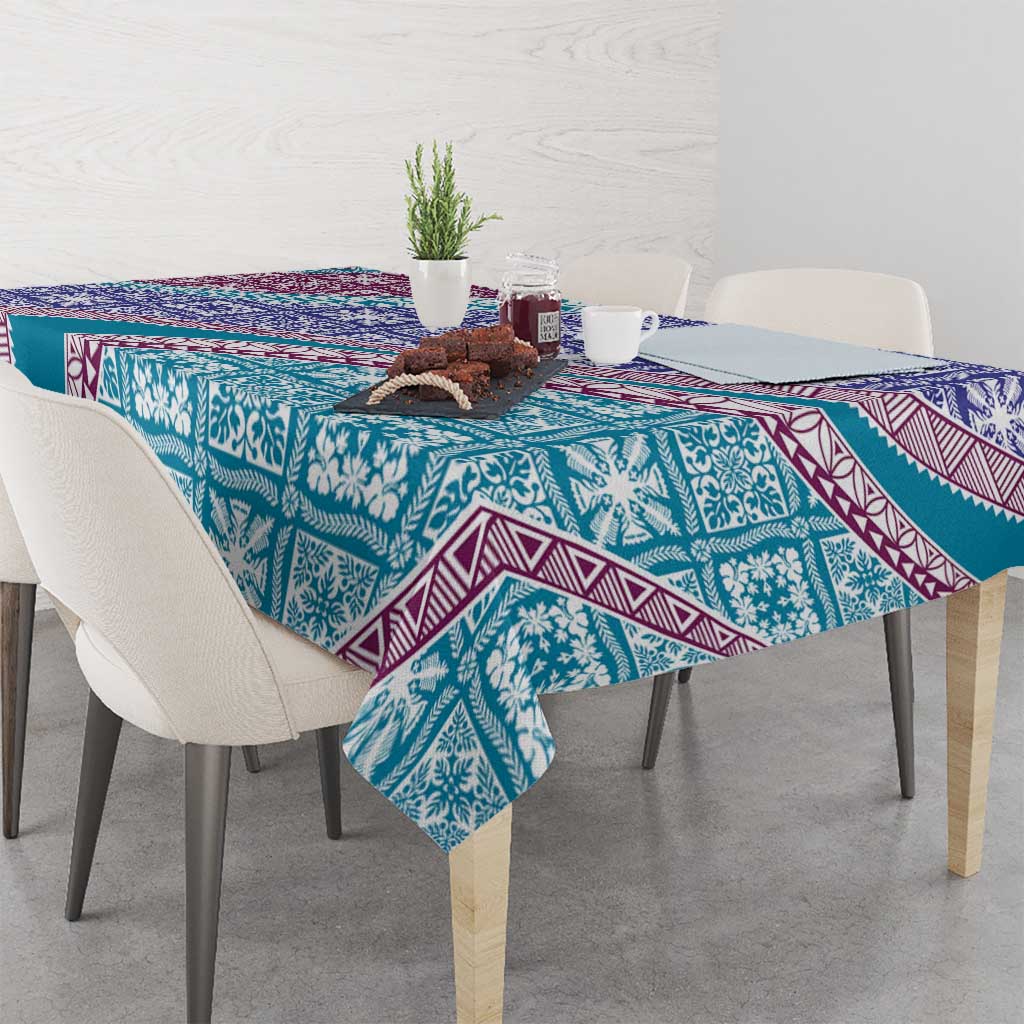 Hawaiian Quilt Pattern Tablecloth Purple Blue Color Mixed LT01 - Polynesian Pride