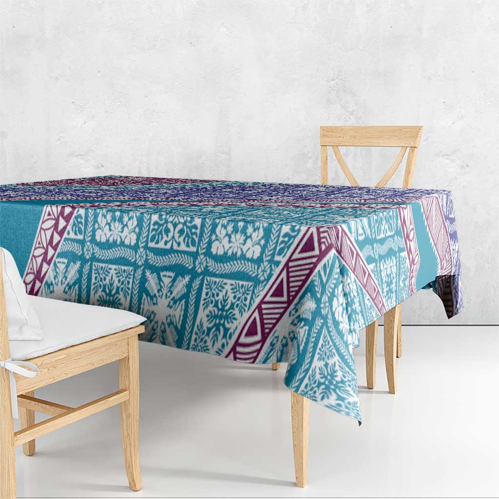 Hawaiian Quilt Pattern Tablecloth Purple Blue Color Mixed LT01 - Polynesian Pride
