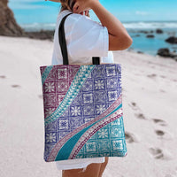 Hawaiian Quilt Pattern Tote Bag Purple Blue Color Mixed - Polynesian Pride