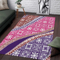 Hawaiian Quilt Pattern Area Rug Sweet Color Mixed - Polynesian Pride