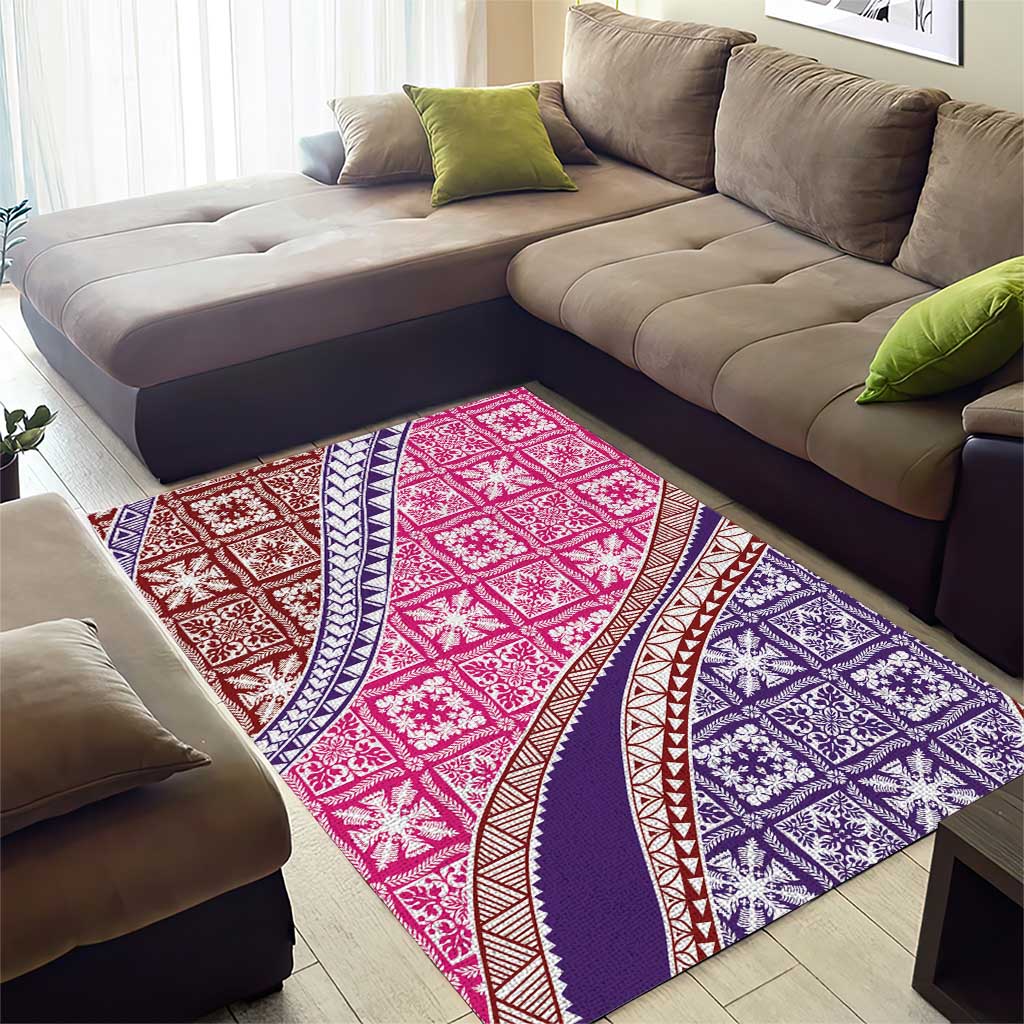 Hawaiian Quilt Pattern Area Rug Sweet Color Mixed - Polynesian Pride