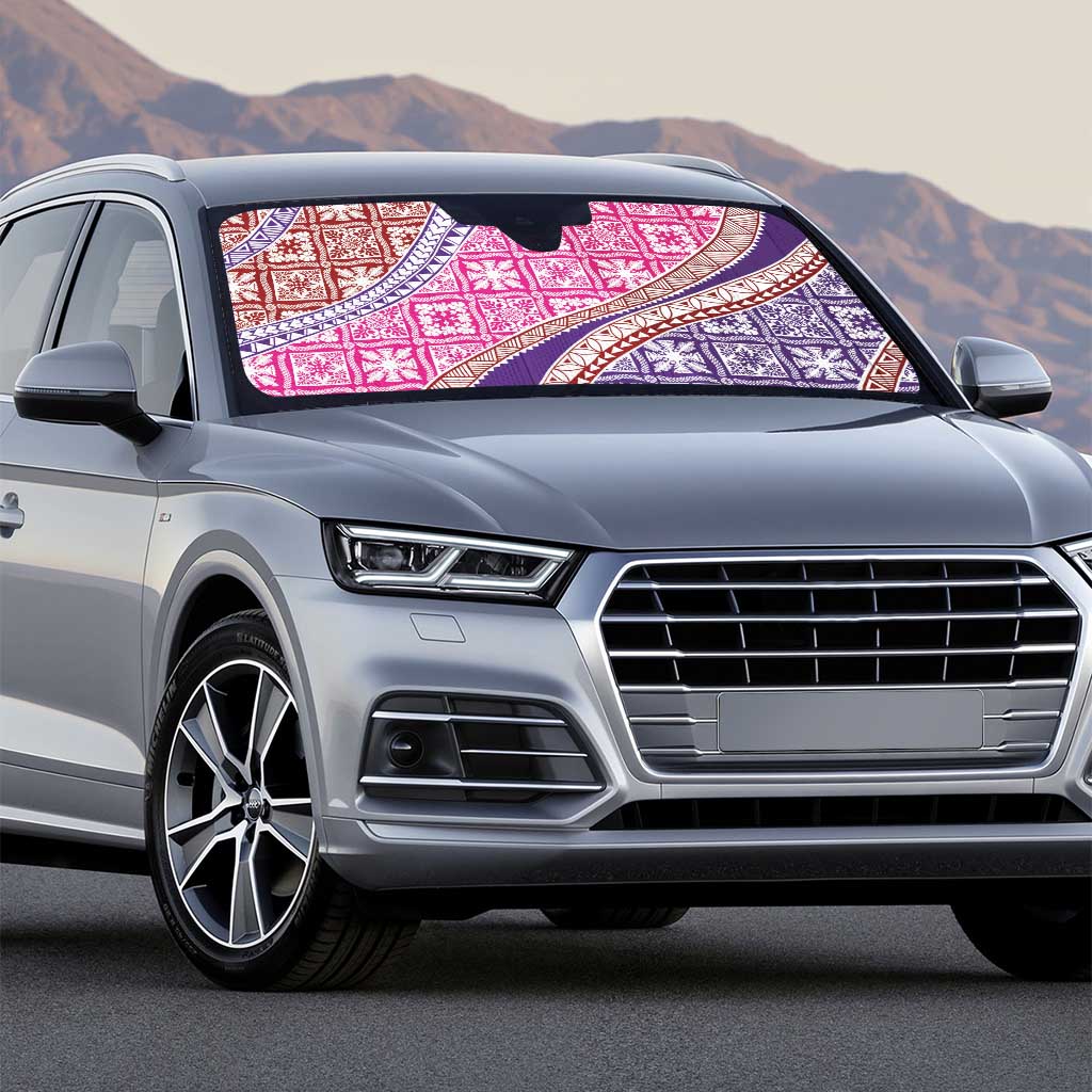 Hawaiian Quilt Pattern Auto Sun Shade Sweet Color Mixed - Polynesian Pride