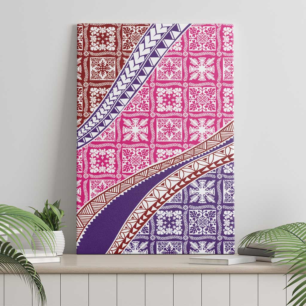 Hawaiian Quilt Pattern Canvas Wall Art Sweet Color Mixed - Polynesian Pride