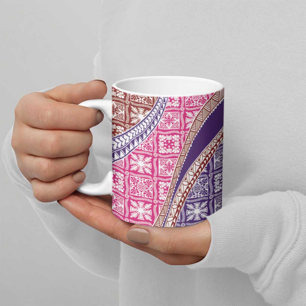 Hawaiian Quilt Pattern Ceramic Mug Sweet Color Mixed - Polynesian Pride