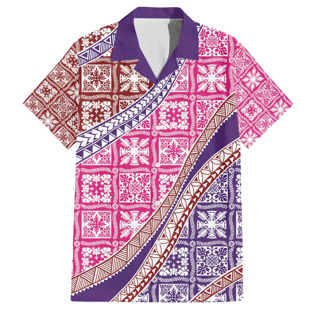 Hawaiian Quilt Pattern Family Matching Short Sleeve Bodycon Dress and Hawaiian Shirt Sweet Color Mixed - Polynesian Pride