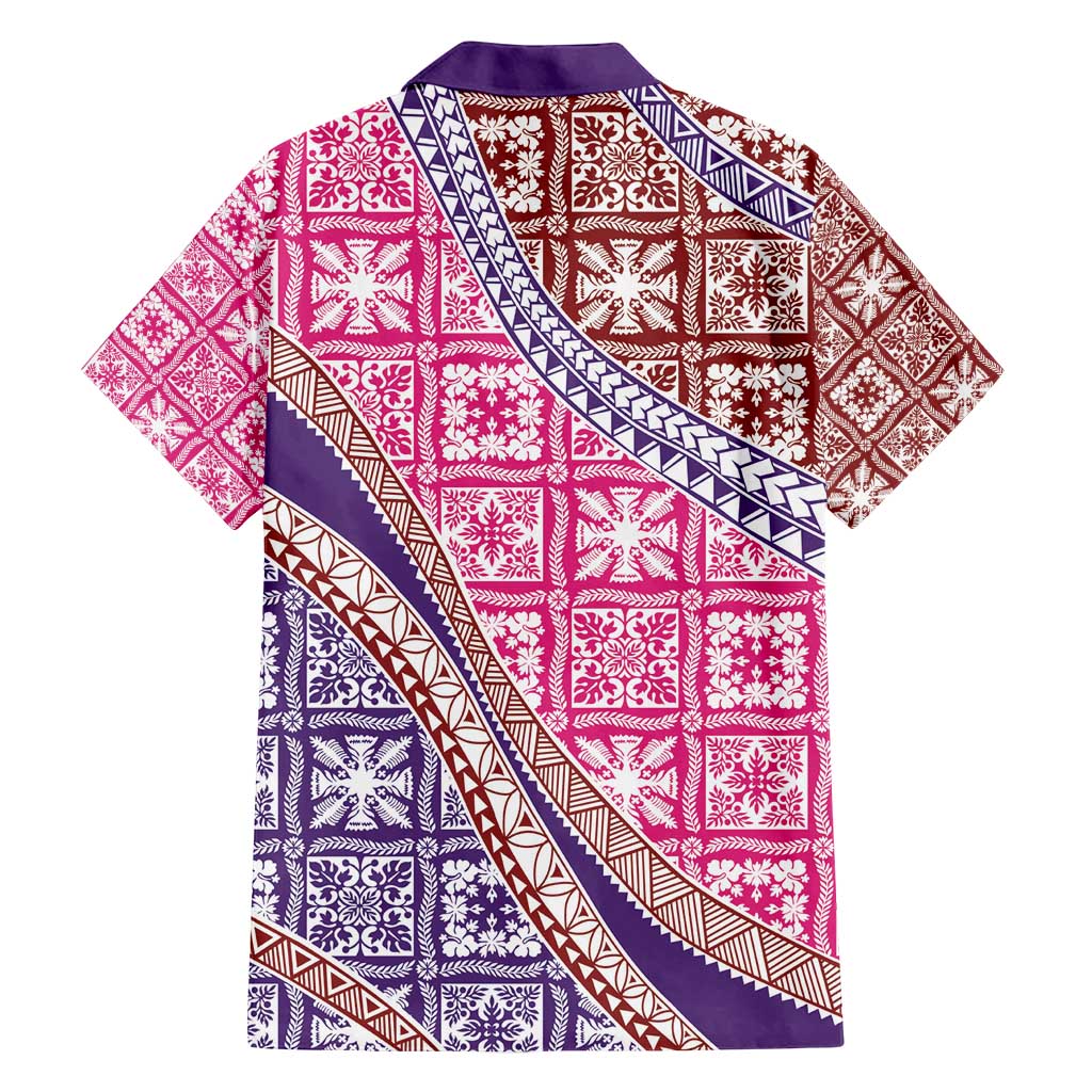 Hawaiian Quilt Pattern Family Matching Summer Maxi Dress and Hawaiian Shirt Sweet Color Mixed - Polynesian Pride