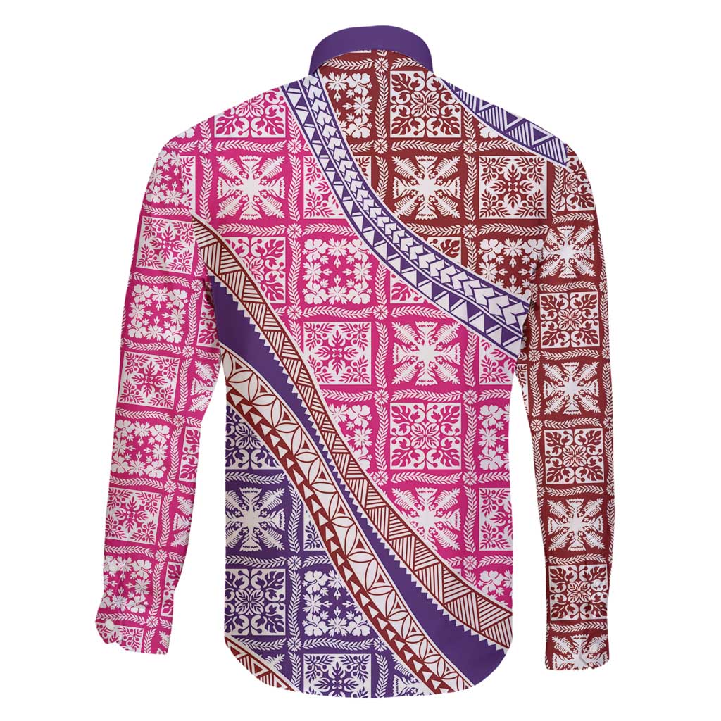 Hawaiian Quilt Pattern Family Matching Tank Maxi Dress and Hawaiian Shirt Sweet Color Mixed - Polynesian Pride