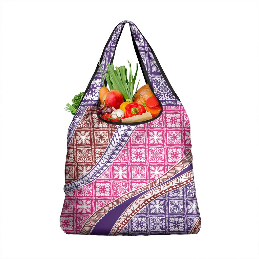 Hawaiian Quilt Pattern Grocery Bag Sweet Color Mixed - Polynesian Pride