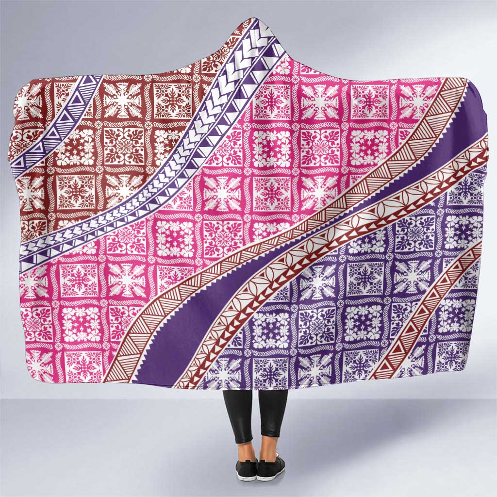 Hawaiian Quilt Pattern Hooded Blanket Sweet Color Mixed - Polynesian Pride