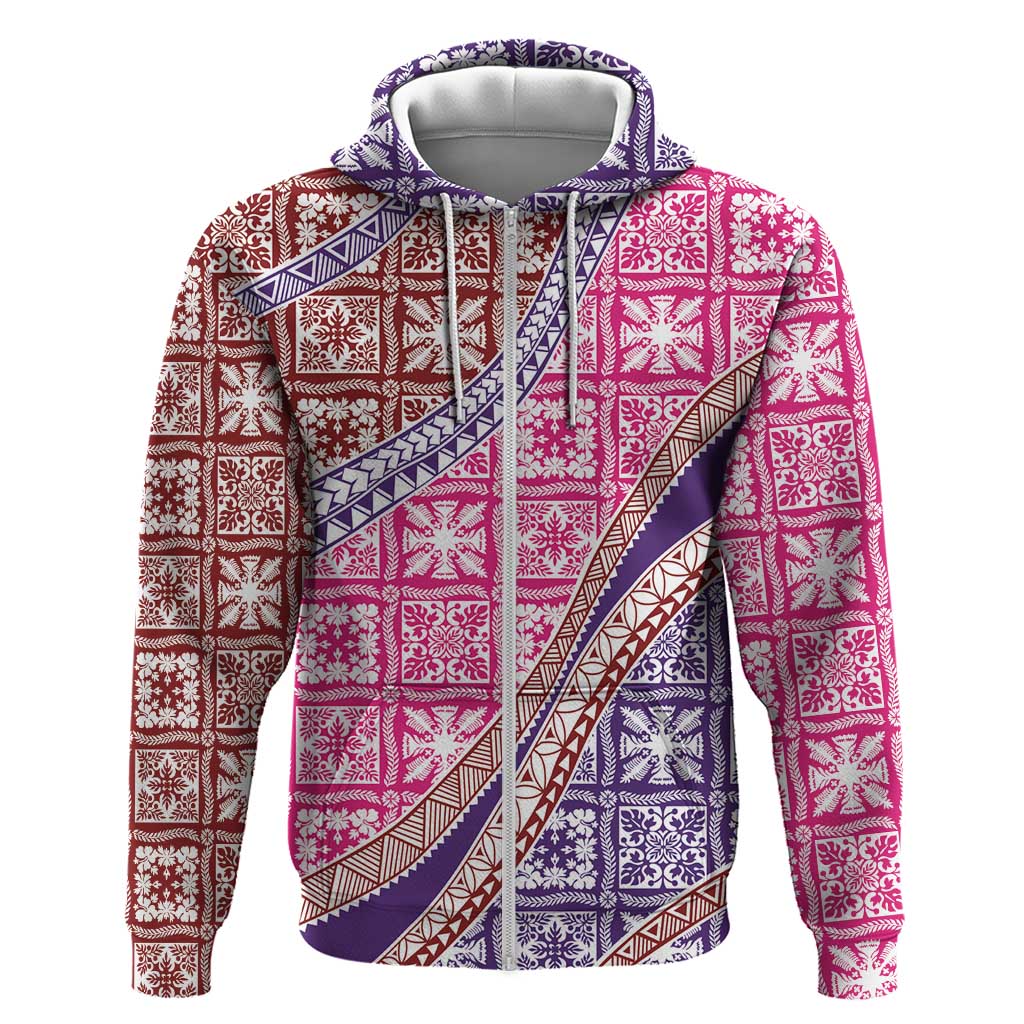 Hawaiian Quilt Pattern Hoodie Sweet Color Mixed - Polynesian Pride