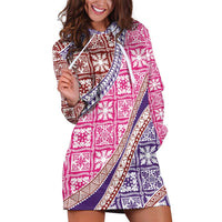 Hawaiian Quilt Pattern Hoodie Dress Sweet Color Mixed - Polynesian Pride