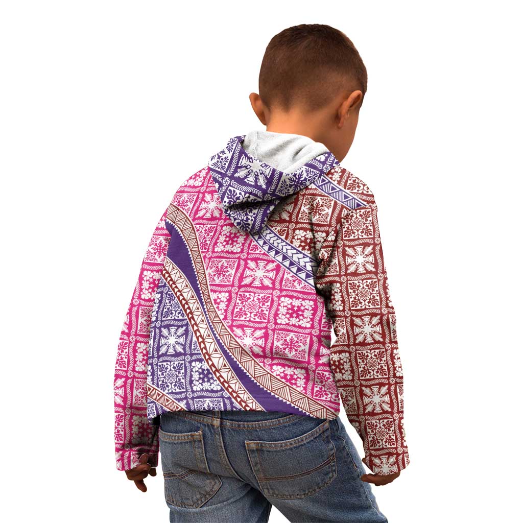 Hawaiian Quilt Pattern Kid Hoodie Sweet Color Mixed - Polynesian Pride