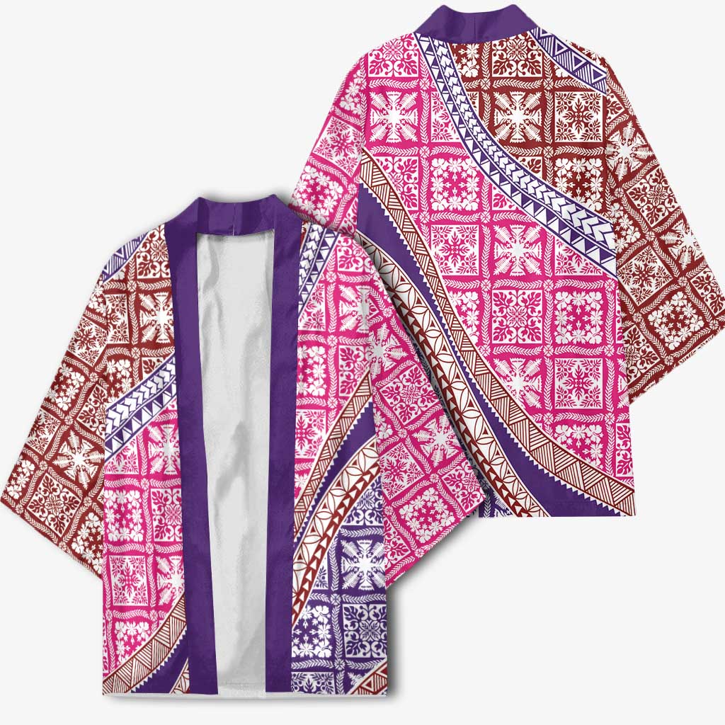 Hawaiian Quilt Pattern Kimono Sweet Color Mixed - Polynesian Pride