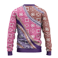 Hawaiian Quilt Pattern Ugly Christmas Sweater Sweet Color Mixed - Polynesian Pride