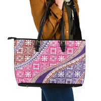 Hawaiian Quilt Pattern Leather Tote Bag Sweet Color Mixed LT01 - Polynesian Pride