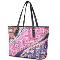 Hawaiian Quilt Pattern Leather Tote Bag Sweet Color Mixed LT01 - Polynesian Pride