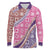 Hawaiian Quilt Pattern Long Sleeve Polo Shirt Sweet Color Mixed - Polynesian Pride