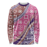 Hawaiian Quilt Pattern Long Sleeve Shirt Sweet Color Mixed - Polynesian Pride