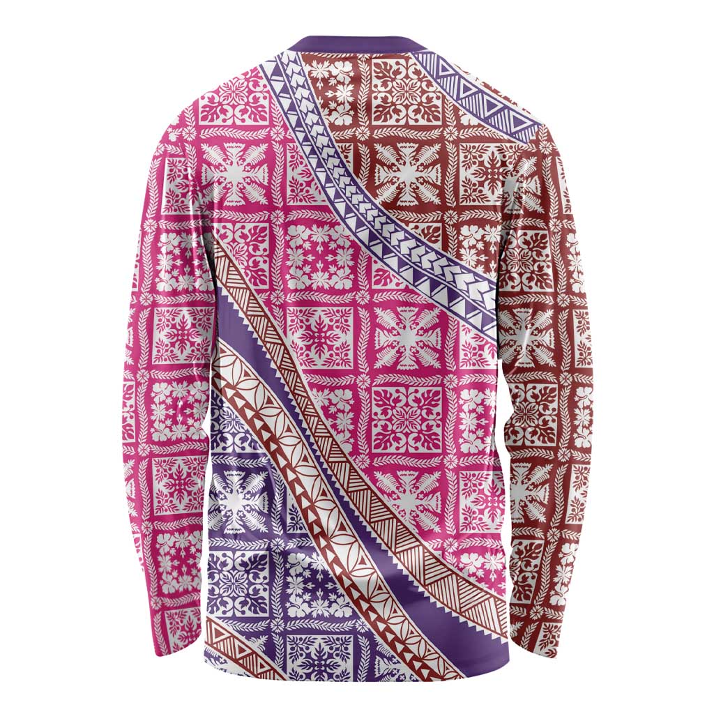 Hawaiian Quilt Pattern Long Sleeve Shirt Sweet Color Mixed - Polynesian Pride